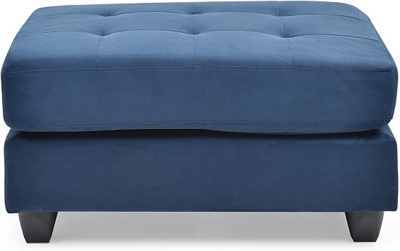 Malone Navy Blue Tufted Ottoman