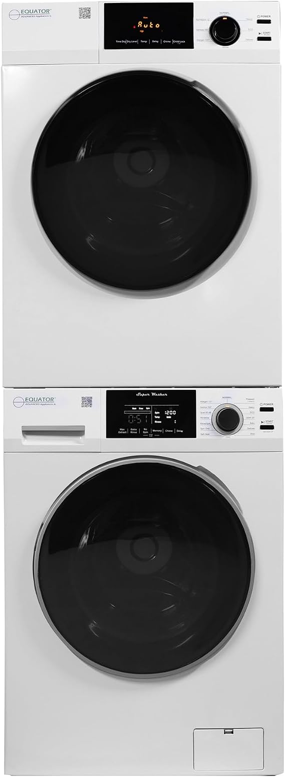 Equator Digital Touch Apartment 110V Set 1.9cf Washer + 4cf Dryer