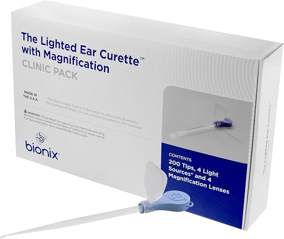 Bionix - Lighted Ear Curette Clinic Variety Pack, Earwax Removal Kit, Helps Remove Wax Buildup, for Safe Earwax Removal, Convenient & Easy to Use, Flexible, Ideal for Healthcare Providers, Single-Use