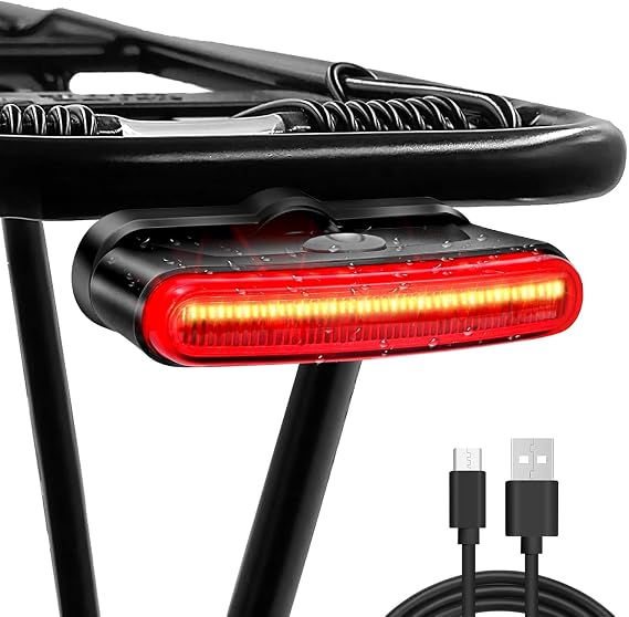 Rechargeable Bike Tail Light, IPX6 Waterproof 220 Wide VisibleSafety Flashlight Mode Road Mountain Night Ride
