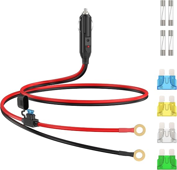 12AWG 3.3FT Heavy Duty Cigarette Lighter Plug Adapter Cable