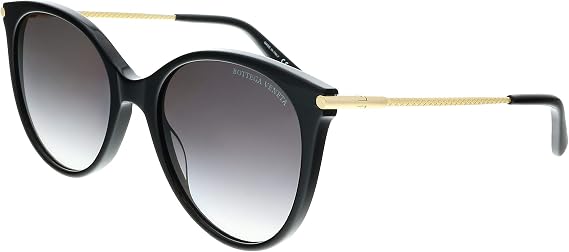 Bottega Veneta BV0231S Sunglasses 001 Black-Gold/Grey Gradient 54MM