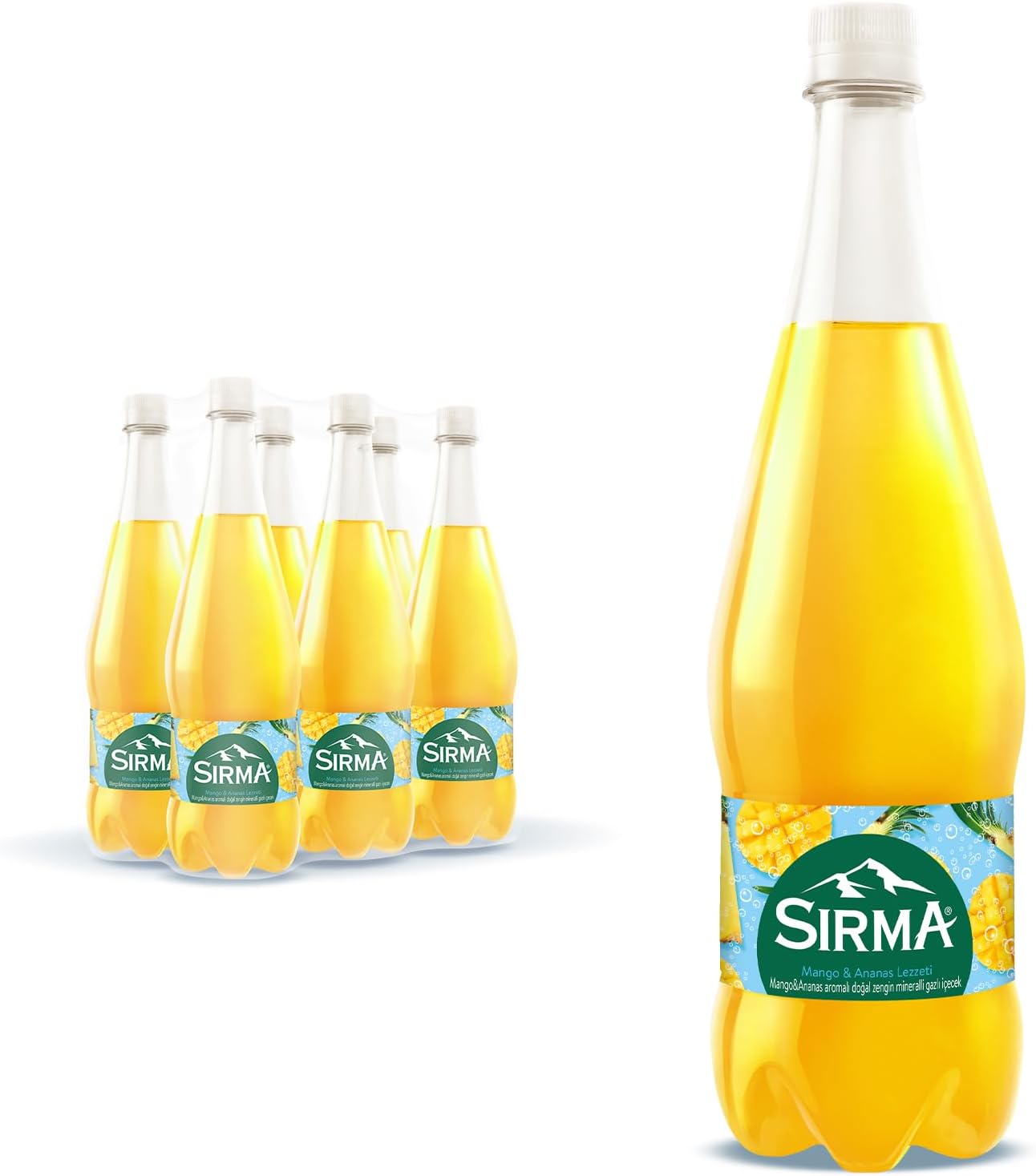 Sırma Mango & Pineapple Flavored Vitamin C Mineral Water 1L x 6