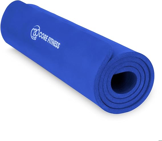 Fitness Mad Core Fitness Mat, Thick NBR Exercise Mat, 182cm x 58cm, 2 Sizes (10mm & 15mm)