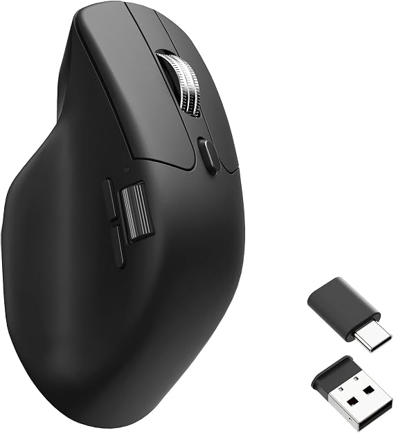 Keychron M6 Silent Wireless Gaming Mouse, 1000Hz, Bluetooth 5.3/2.4GHz/Wired, PixArt 3395 Sensor (26K DPI), 86g, On-Board Memory Profiles for Plug & Play, Programmable for Mac/Windows/Linux Black