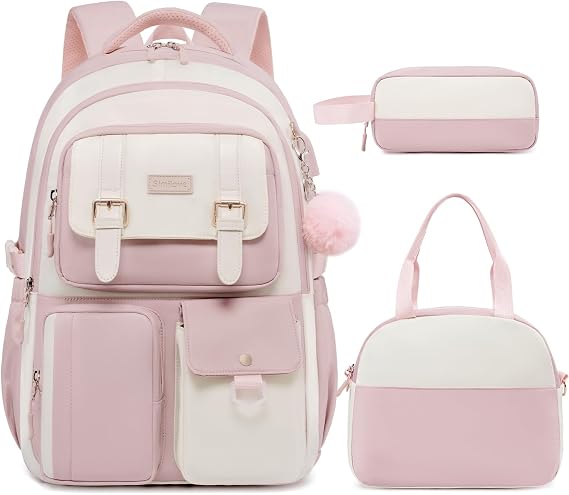 Backpack for Girls, School Backpacks for Teen Girls with Lunch Box