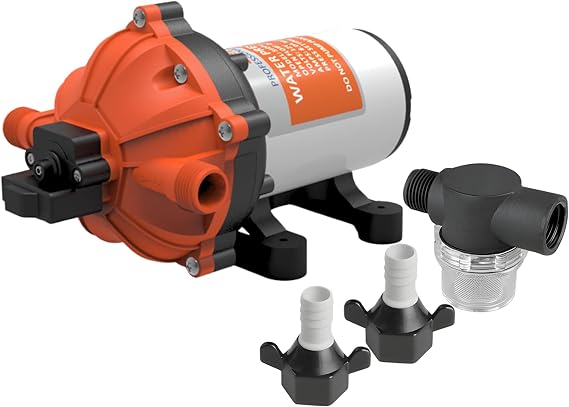 SEAFLO 51 Series Heavy-Duty Water Pressure Pump 5.5 GPM, 60 PSI, 24V DC, 1/2" MNPT Ports - NSF, UL, CSA & IAPMO Certified for Safety - Self-Priming, 5-Chamber Diaphragm, Marine RV