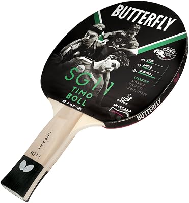 Butterfly SG11 Table Tennis Bat, Black and Red, One