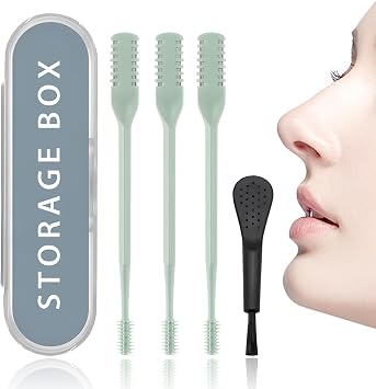 2-in-1 Nasal Hair Cutter Double Sided Manual Nose Hair Trimmer Ear 360 Degree Rotating Nose Hair Trimmer Double Sided Nose Hair Knife for Women and Men (Green)