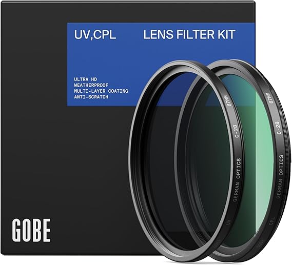 Gobe 37mm UV + Circular Polarizing (CPL) Lens Filter Kit (Pro)