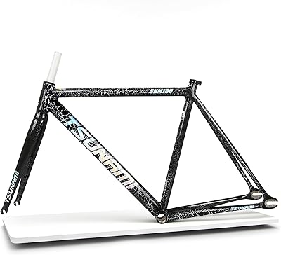 49525558CM Fixed Gear Bike Frameset with Fork 700C Single Speed Aluminum Alloy Bike Frame Quick Release 100120mm C Brake Racing Track Bike Frame BSA BB68mm Internal Routing