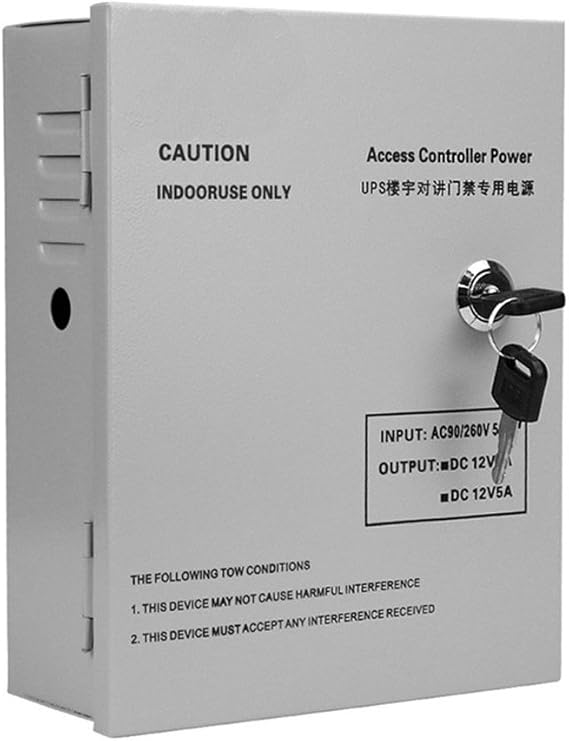 AC90V/260V 5A Access Control Power Supply Box DC12V UPS Backup Battery for All Kinds of Electric Door Lock with Time Delay