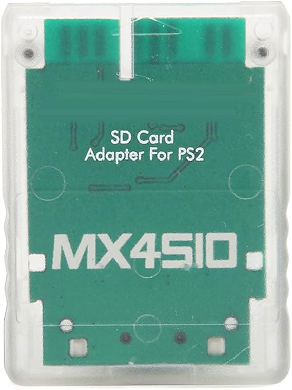 Acogedor MX4SIO SIO2SD SD Card Adapter for PS2, Memory Card Expansion for SIO Replacement Memory Card Reader for PS2 Fat Console(Transparent White)