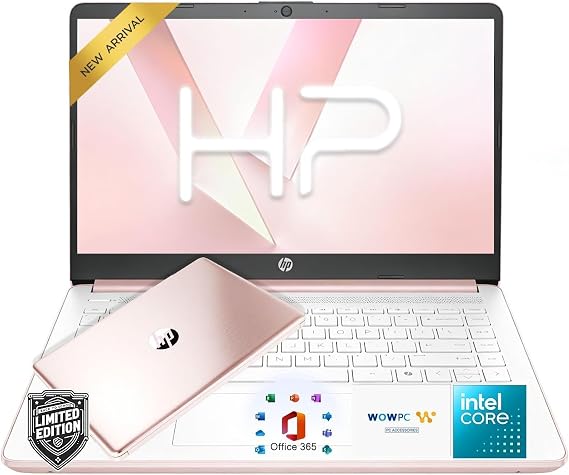 HP 14" Everyday Laptop Copilot AI Latest Intel 4-Core N150 Processor 128GB SSD 2026 Edition Windows 11 Microsoft 365 Thin & Portable