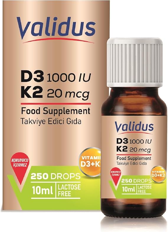 Validus D3 Vitamini ve K2 Vitamini Damlasi 10 ml