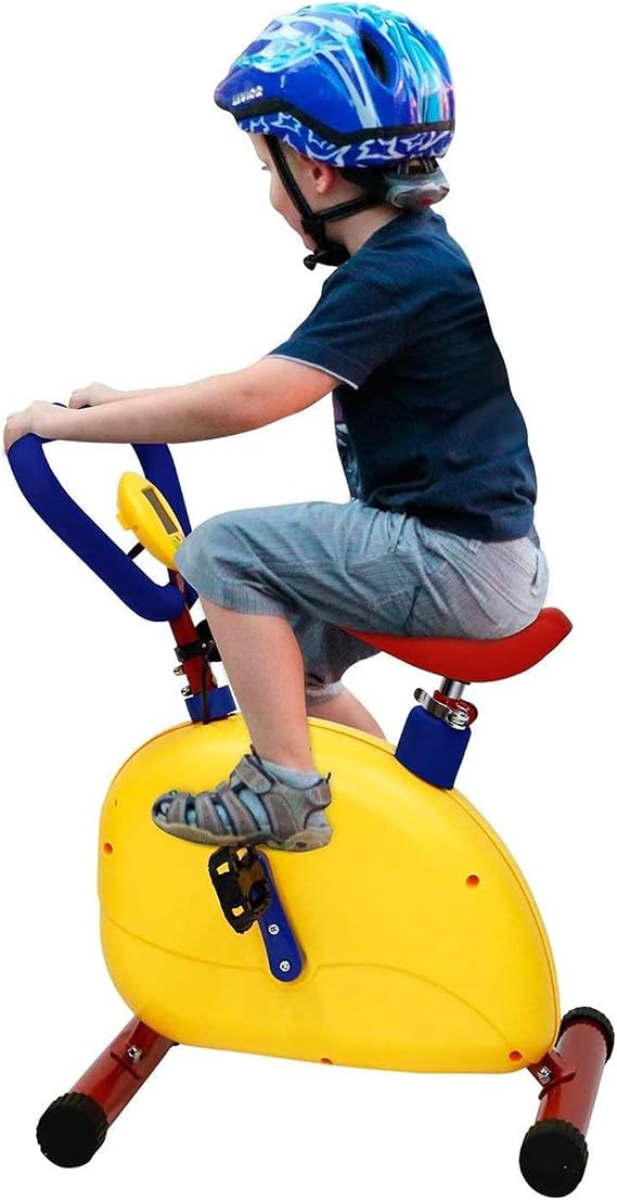 Fun and Fitness Kids Exercise Bike - Indoor Cycling Toy with Adjustable Seat, Children's Workout Equipment, Boys and Girls Fitness Exercise Equipment