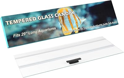 29.21 x 11.69 x 0.16in Clear Tempered Glass Canopy,Aquarium Fish Tank Hoods FITS for Most 20Long29 Gallon Fish Tanks Aqueon, Marine Land & Perfecto
