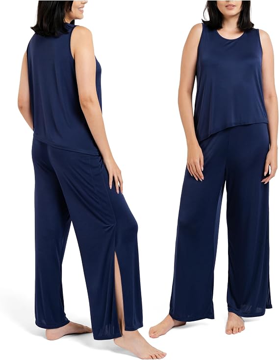REST Evercool Women Cooling Pajama Set-Breathable Sleepwear for Hot Sleepers, Moisture-Wicking, Quick-Dry, Silky Lounge Set