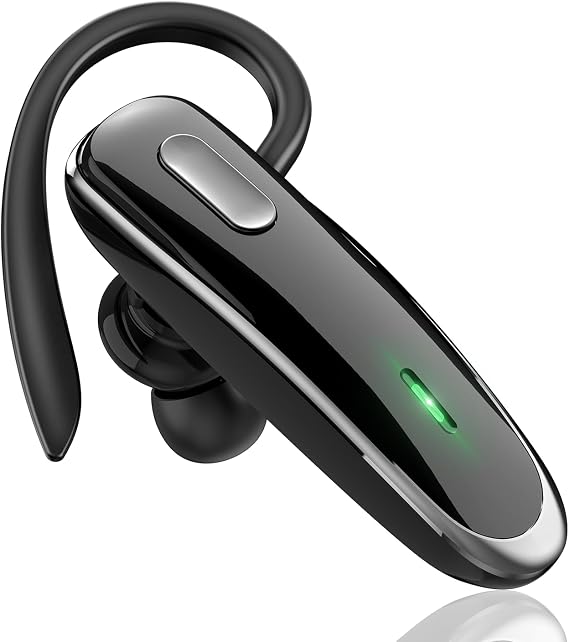 Bluetooth Headset V5.4, Wireless Bluetooth Earpiece with Built-in Dual ENC Mic 10Hrs Talk Time 180 Days Standby for Cell Phone Computer, Mute Buttons Hands-Free Headphones for Trucker/Driver/Business