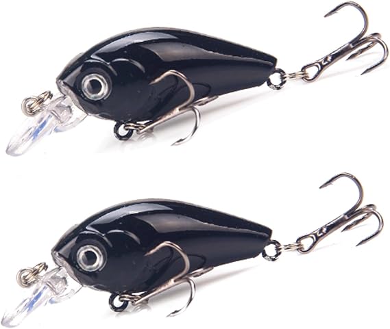 2 Pcs 45mm 3.5g Fishing Crankbaits 3D Fish Eyes Mini Hard Bait Fishing Accessories Tackle for Fishing Sinking Lures