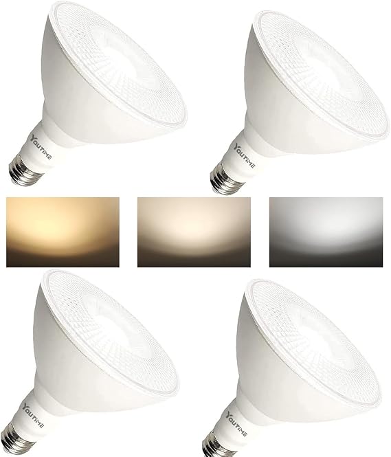 2Pack Par38 3 Color Temperature and 2Pack Par38 Dimmable Flood Light Bulb