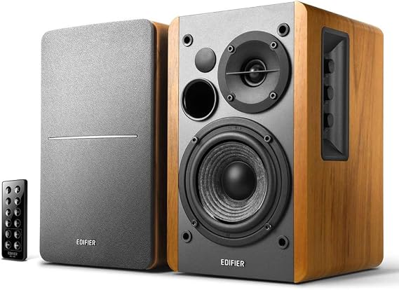 Edifier R1280DB Bookshelf Speaker Active Speaker Bluetooth V5.1 Built-in Amplifier Powered Bookshelf 4inch Woofer Bluetooth RCA AUX Optical/Coaxial Input Remote Control for PC Turntable TV Home | Bluetooth V5.1 パワードブックシェルフ 4inchウーファー Bluetooth/RCA AUX 光/同軸入力 PC ターンテーブル TV ホームシアター用 木製シェル