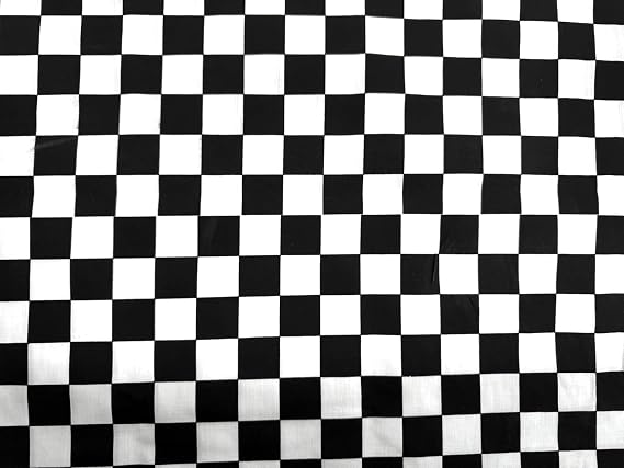 AMORNPHAN 1" Squares Checkered Gingham Black and White Pattern 45'' Wide Polycotton Fabric Craft Cloth Kid Patchwork Handmade Sewing Crafting for 1 Yard