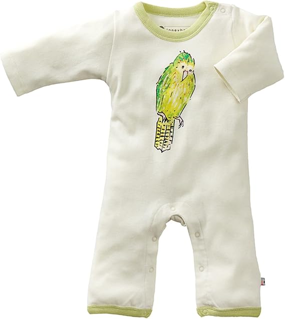 Babysoy Newborn Baby Unisex Organic Long Sleeve Animal Print Toddler One Piece Bodysuit Coverall