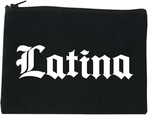 Latina Old English Spanish Cosmetic Makeup Bag Black Small