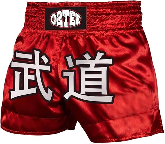 O2TEE Mens Budo Samurai Muay Thai Shorts for Women Men Gym Boxing Daily