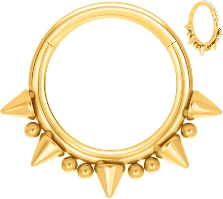 16g 14g Septum Ring Hypoallergenic Titanium Nose Rings Hoop for Nostril Septum Cartilage Helix Daith Tragus Rook Conch Lip Ear Lobe Piercings for Men Women