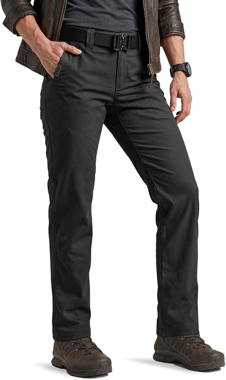 CQR Women's Flex Stretch Tactical Work Pants, Water Resistant Ripstop Pants for Security, Court, Law Enforcement Officers