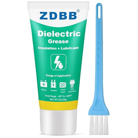 ZDBB Dielectric Grease for Electrical Connectors Automotive, Tune Up Dialectric Grease with a Brush, Electric Grasa Spark Plug, Battery Terminal, Marine Waterproof Heat-Resistant 1oz (1pcs)