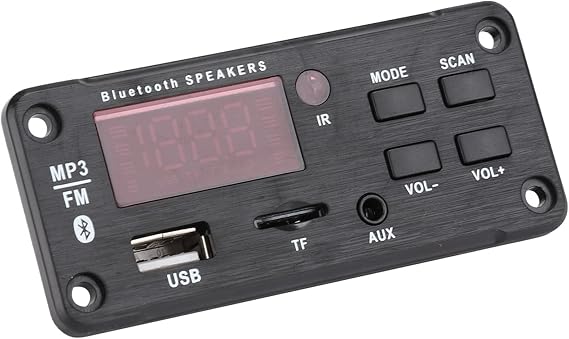 Car Speaker Bluetooth 5.0 Module, Color Screen Display, MP3 WMA WAV FLAC APE Decoding, Remote Control