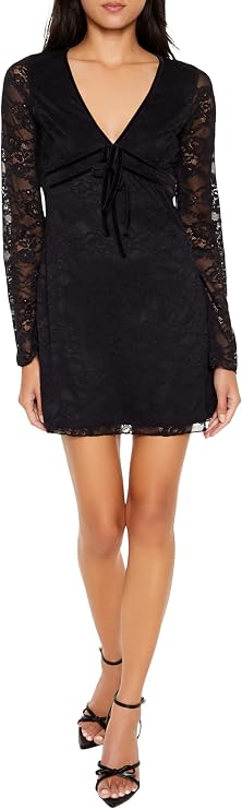 Forever 21 Women's Lace Bow Mini Dress