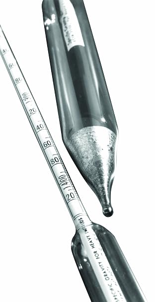 Thomas Durac Specific Gravity Plain Form Hydrometer, Heavier Than Water, 1.000 to 2.000 Range, 300mm Length