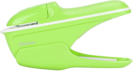 Stapleless Stapler, Paper Clinch ABS No Staple Stapling Machine Book Paper Staple Free Stapler Binding Hand Tool(Green)