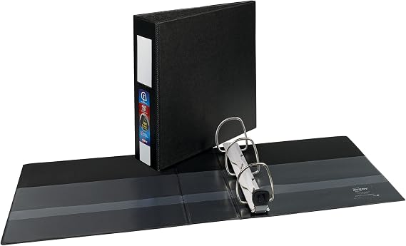 Avery Heavy-Duty 3 Ring Binder, 3" EZD Rings, 1 Black Binder | For Heavy School, Home and Office Use, Tear-Resistant Spine, DuraEdge Split-Resistant Sides, Nonstick Interior Pockets
