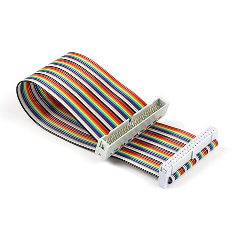 UCTRONICS Male to Female GPIO Ribbon Cable 40pin 8inch Breadboard Jumper Wires for Connection Raspberry Pi 5 3 2 Model B B+ w/ 3.5/5 inch TFT Touch Screen LCD Display