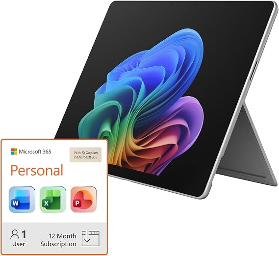 Microsoft Surface Pro (2026) 13-inch 2-in-1 Laptop, Snapdragon X2 Plus, 16GB RAM, 256GB SSD, Windows 11, Platinum 365 Personal 12-Month Subscription Bundle