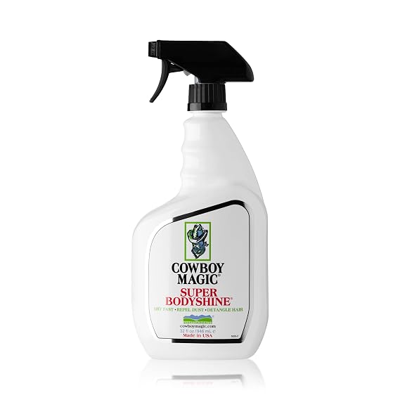 COWBOY MAGIC Super Bodyshine FAST DRY REPEL DUST DETANGLE HAIR 32 Ounce