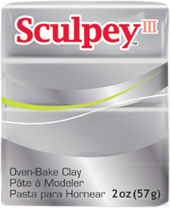 Polyform S302-1130 Sculpey-3 Polymer Clay, 2-Ounce, Silver
