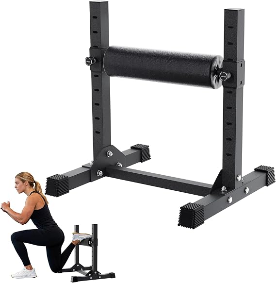 FitinOne Bulgarian Split Squat Stand, Single Leg Squat Roller Stand for Split Squats with 9 Adjustable Heights, 330lb Capacity One Leg Squat Stand for Leg Training and Home Gym