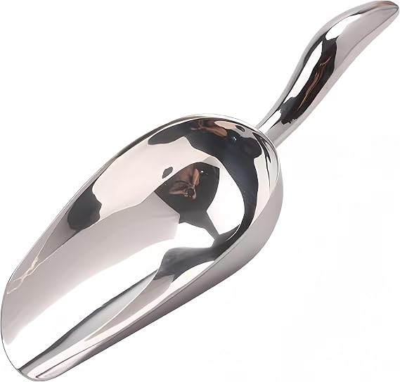 Ice Cube Scoop for Freezer Stainless Steel Ice Scoops Shovel for Ice Maker Coffee Bean Food Candy Flour Popcorn,6OZ Small Kitchen Utility Scoops with Good Grip Handle for Bar Outdoor Party