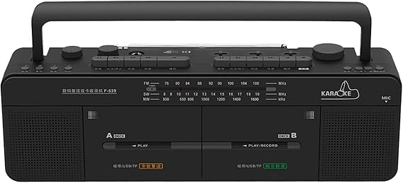 Cassette Player, Multi-Function Dual-Card Recorder, Supports U Disk/TF Card Playback, Tape to U Disk, TF Card Mutual Transcription, AC/DC Dual-Mode Power Supply
