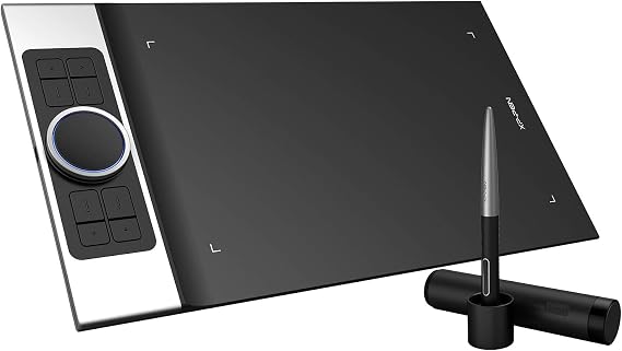 XPPen Deco Pro Medium Graphics Drawing Tablet Ultrathin Digital Pen Tablet with Tilt Function Double Wheel and 8 Shortcut Keys 8192 Levels Pressure 11x6 Inch Working Area Balck