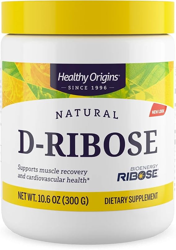 Healthy Origins D-Ribose Powder 5,000 mg per Serving, 10.6 oz (300g) - Featuring BioEnergy Ribose Clinically Studied Pure D-Ribose - Supports Cellular Energy Production, Heart Health & Muscle Recovery