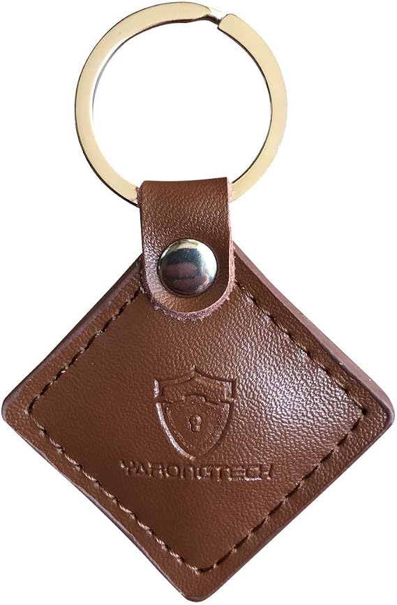 125khz RFID rewritable writable T5577 Brown Leather Key Fob (2)