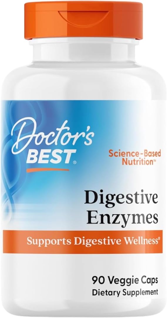 Doctor's Best Digestive Enzymes, Non-GMO, Vegetarian, Gluten Free, 90 Veggie Caps