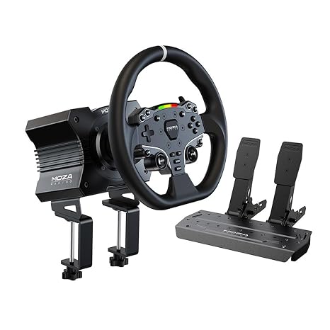 MOZA R5 Bundle Racing Simulator Direct Drive Base, Wheel & Pedal Kit for PC